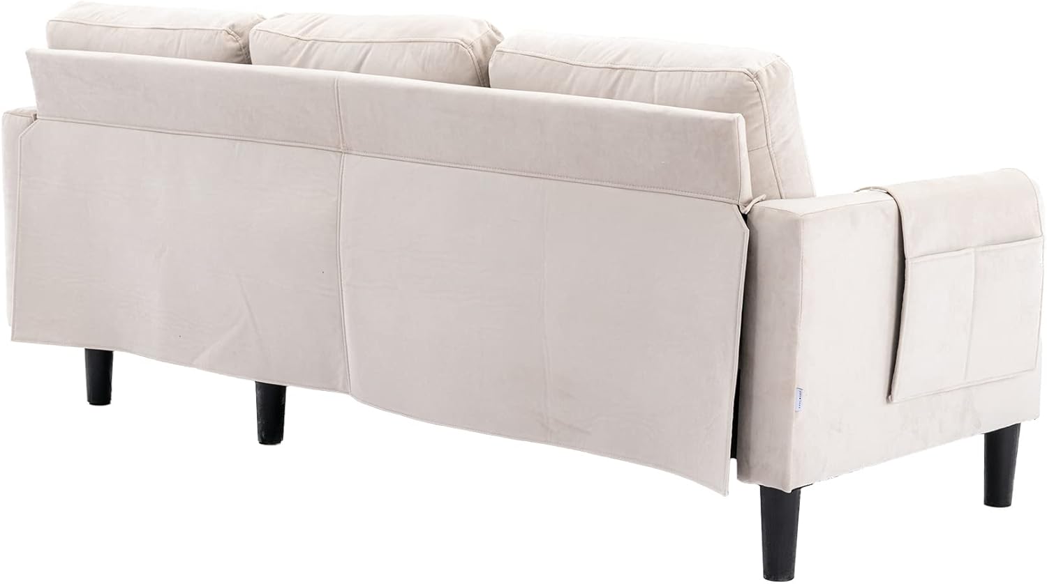 Tumbona seccional de 3 plazas, cama extraíble convertible en forma de L y almacenamiento, cómodo sofá esquinero tapizado de terciopelo para sala de