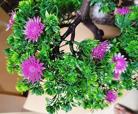 Árbol bonsái artificial, planta bonsái artificial para decoración del hogar, plantas de interior, árbol de gran tamaño con flores