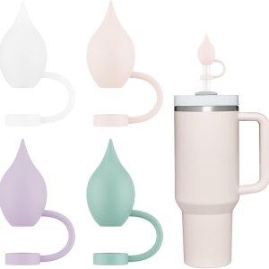 4 fundas de popote para Stanley Cup de 40 a 20 onzas, tapas de silicona de 0.4 pulgadas, accesorios de copas Stanley, a prueba de polvo y fugas (4 4 fundas de popote para Stanley Cup de 40 a 20 onzas, tapas de silicona de 0.4 pulgadas, accesorios de copas Stanley, a prueba de polvo y fugas (4