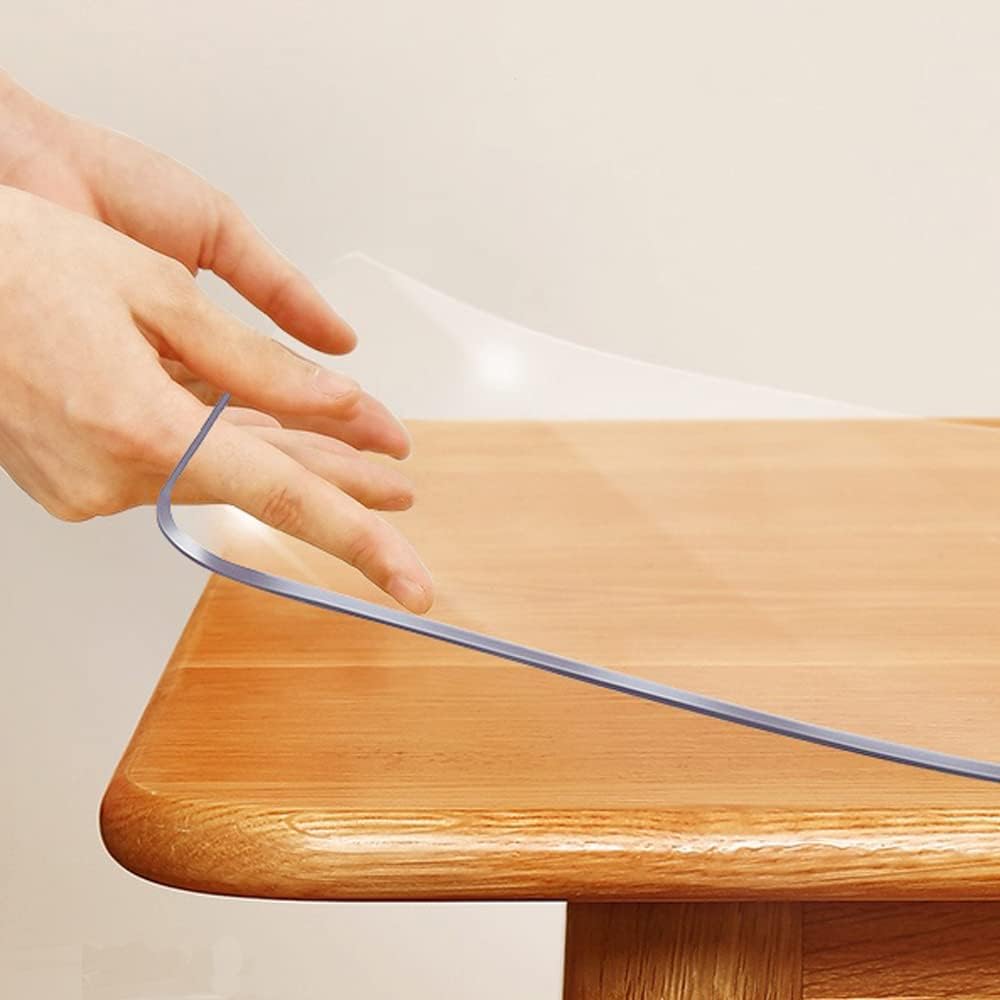 Protector de PVC transparente de 16 x 42 pulgadas para escritorio, cubierta de vinilo transparente resistente para mantel de mesa, mesa de oficina,