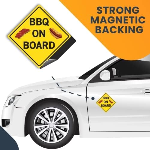 Magnet Me Up Calcomanía magnética para barbacoa a bordo, 5 x 5 pulgadas, imán automotriz resistente para automóvil, camión, SUV