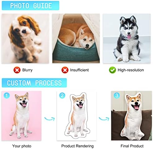 OARSE Almohadas para mascotas, almohada personalizada con fotos para perros, almohada personalizada con fotos de perros, almohada de fotos de tus
