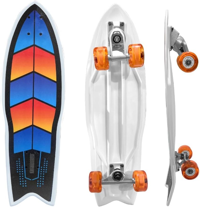 Surfskate – Patineta para niños, patineta de surf, patineta, rueda delantera que gira fácilmente para niños, gran potencia de bombeo, camiones