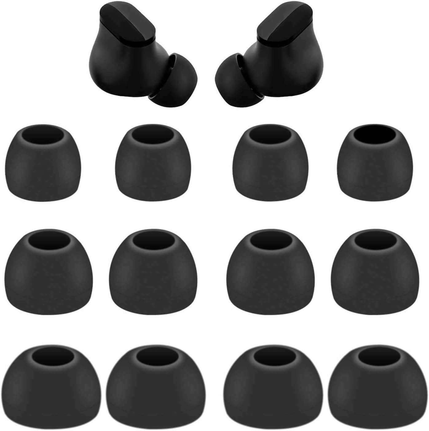 6 pares de almohadillas de silicona de repuesto compatibles con Beats Studio Buds +  Fit Pro, SML 3 tamaños de auriculares, cubierta de gel de goma