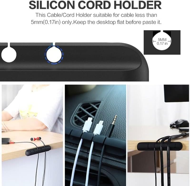 Soporte de gestión de cables de escritorio con 7 agujeros simple multifuncional adecuado para escritorio o mesita de noche