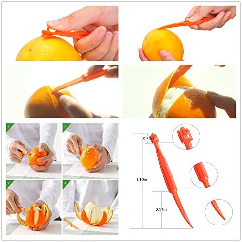 S-shine Paquete de 4 peladores de cítricos naranjas y limón, cortador de cáscara de cítricos de pomelo, cuchillo de pomelo, rallador Zester,