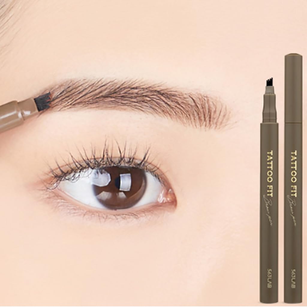 563 Lab Tattoo Fit Pluma de cejas Lápiz de cejas Tatuaje Ceja (gris negro)