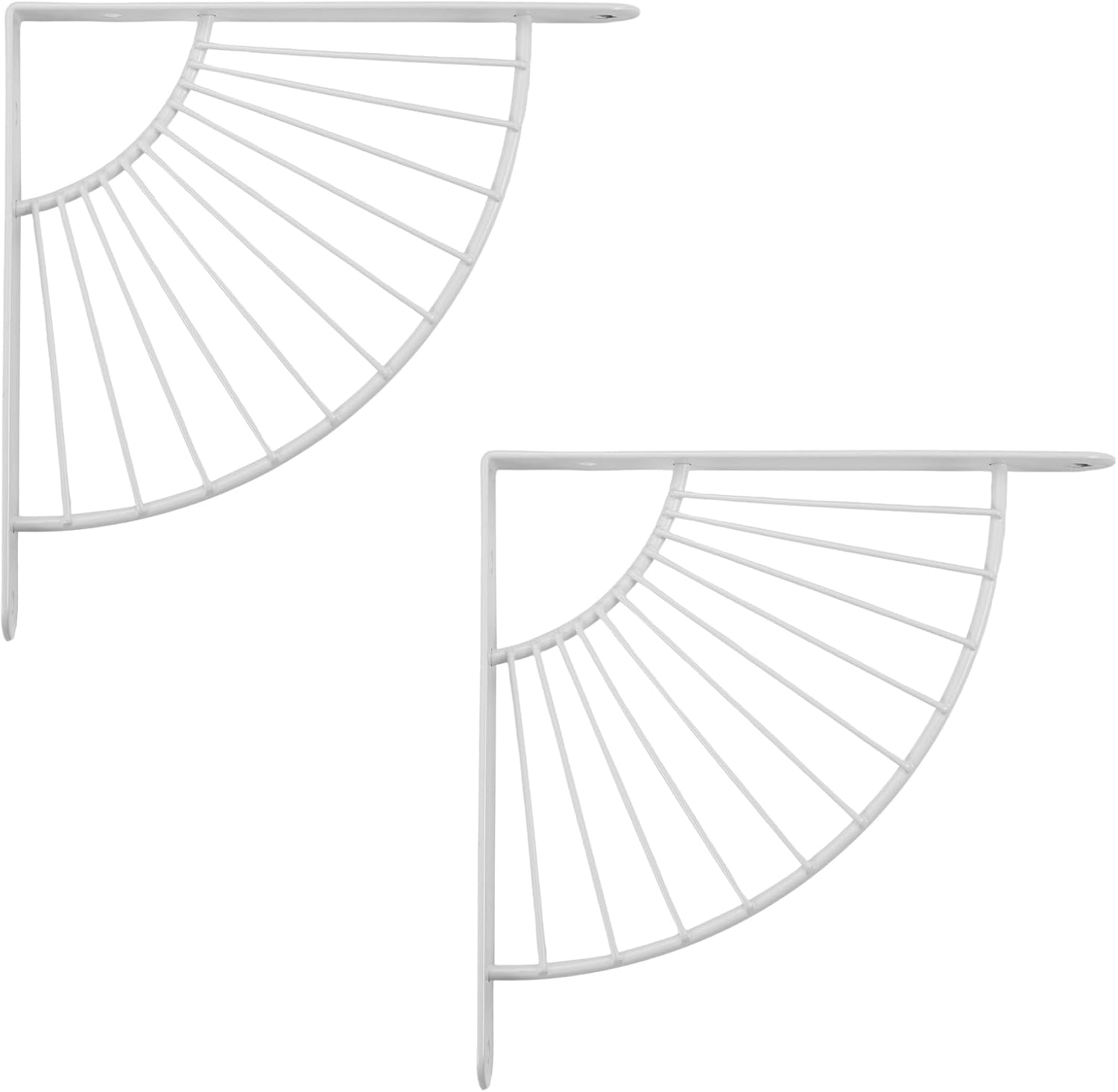Soportes decorativos para estantes, soportes de metal de latón, decoración de pared, soporte moderno para estantes flotantes de bricolaje, blanco, 6