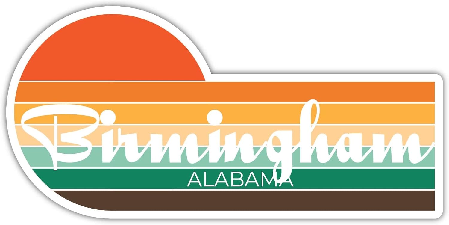 Birmingham Alabama – Imán para nevera (4 x 2.25 pulgadas), diseño estético retro vintage de los años 70