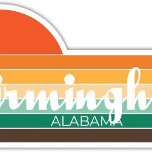 Birmingham Alabama – Imán para nevera (4 x 2.25 pulgadas), diseño estético retro vintage de los años 70 Birmingham Alabama – Imán para nevera (4 x 2.25 pulgadas), diseño estético retro vintage de los años 70
