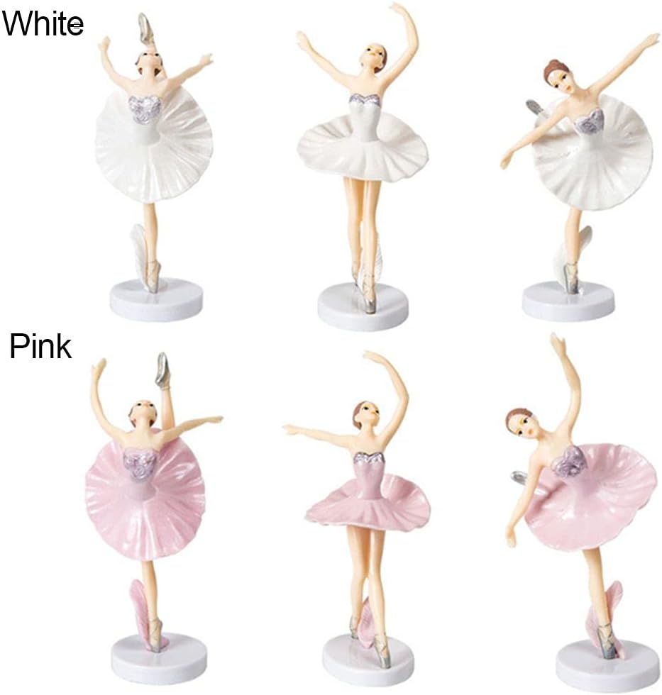 HomeSoGood 6 piezas de decoración de pastel bailarina bailarina, figura de ballet, suministros de cumpleaños, decoración de pastel de boda