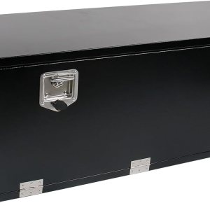 Caja de herramientas de acero negro de 48 pulgadas, para camión, automóvil, remolque, recogida en exteriores, caja de herramientas debajo de la Caja de herramientas de acero negro de 48 pulgadas, para camión, automóvil, remolque, recogida en exteriores, caja de herramientas debajo de la
