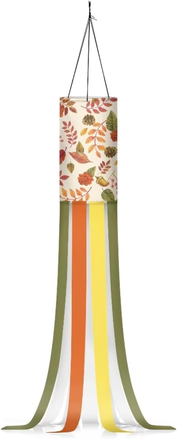 Calcetines de viento colgantes para exteriores con diseño de hojas para decoración de otoño
