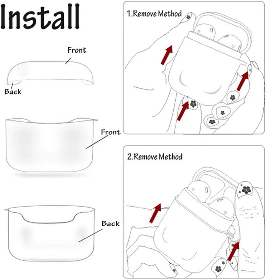Funda para Airpods Pro  LitoDream Lindo Elegante Funda protectora de piel portátil y a prueba de golpes para mujeres y hombres con llavero para