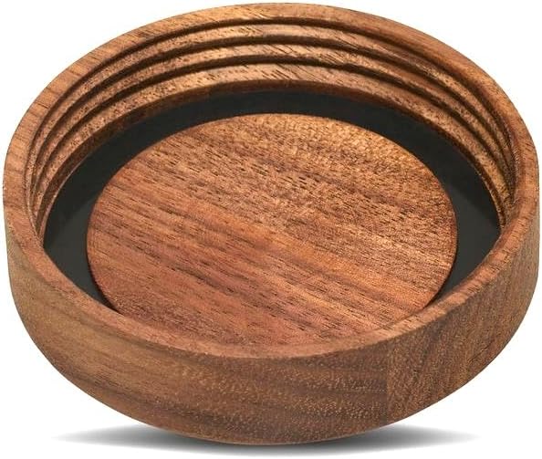Tarro de vidrio hermético de 1 oz para hierbas y especias. Protección UV de vidrio negro con tapa de madera de nogal y paquete de humedad.