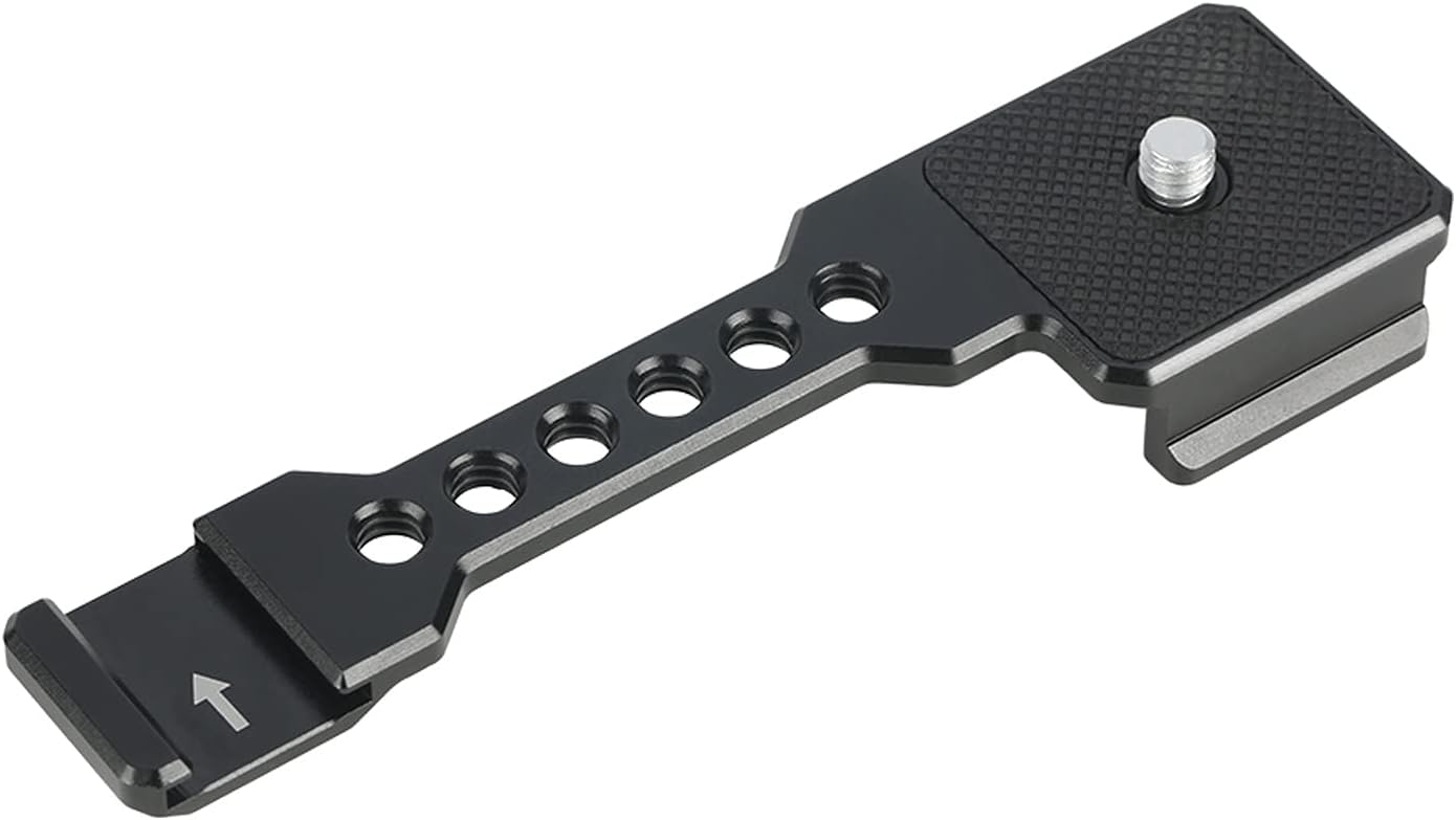 NICEYRIG Barra de extensión de zapata fría con placa de liberación rápida para cola de milano Arca-Suiza, soporte de luz LED para micrófono Vlog