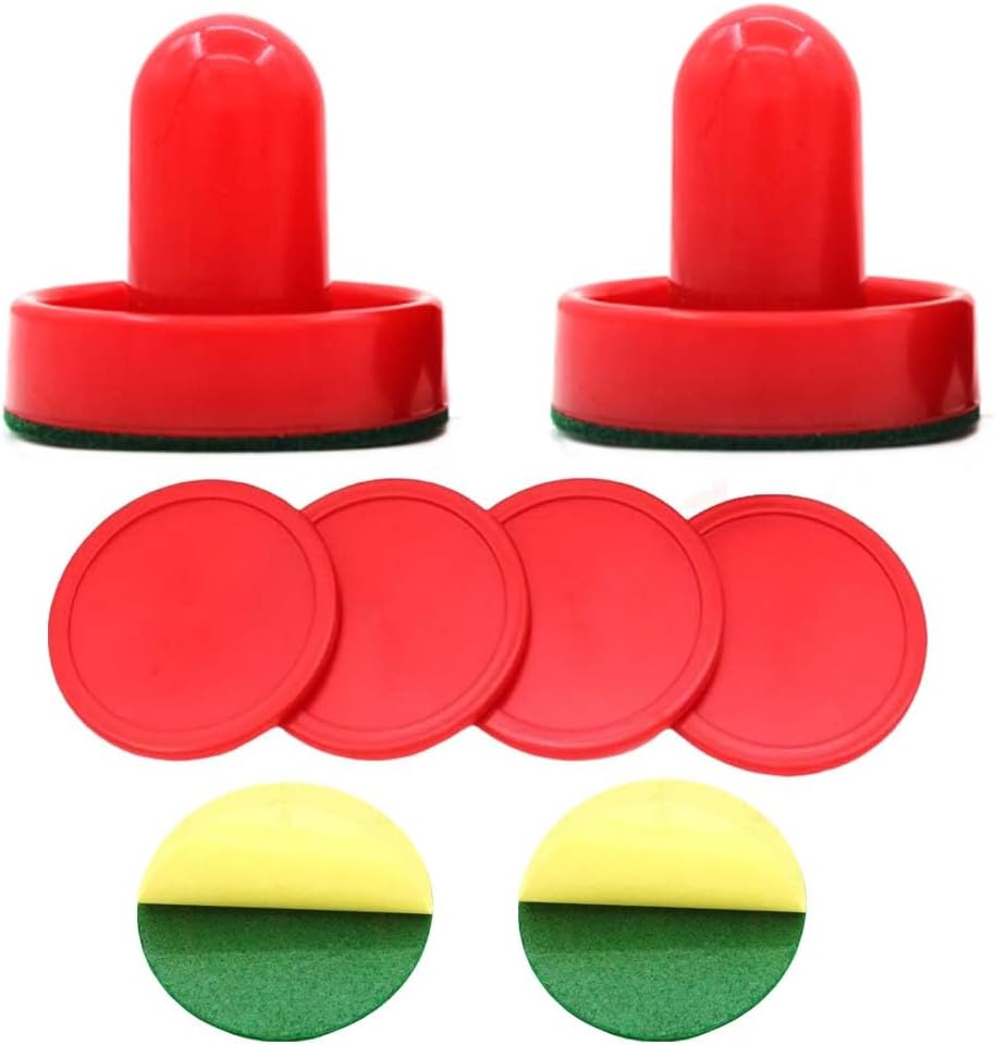 1 Set Red Air Hockey Pushers and Air Hockey Pucks Air Hockey Paddles Hockey Accessories Air Hockey Pucks and Paddles Goal Handles Paddles