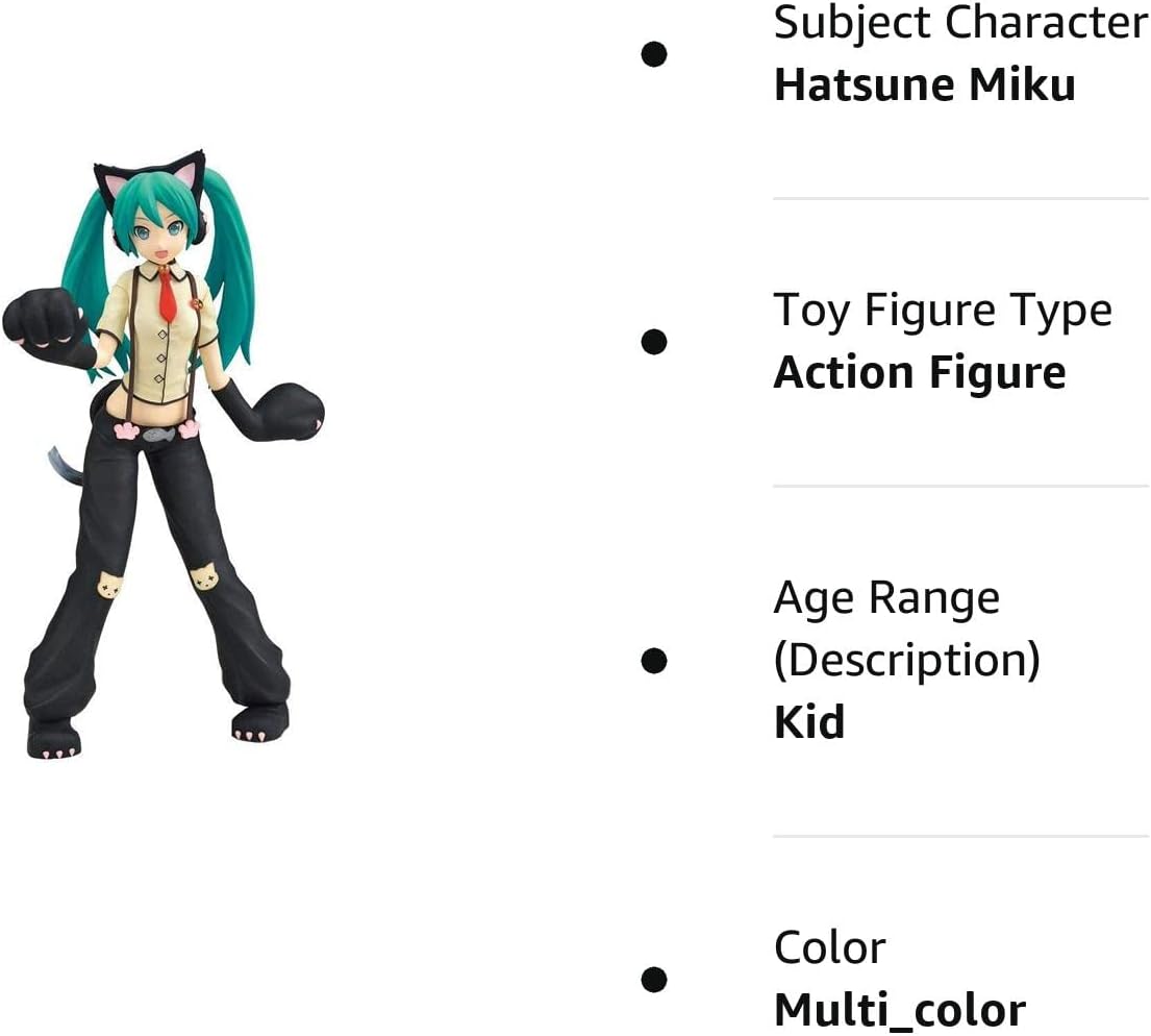 Sega Project Diva Arcade Future Tone Hatsune Miku Figura de acción superprémium Nyanko, 9″
