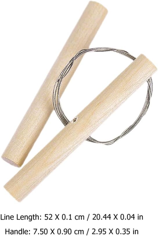 EXCEART Cortador de arcilla de alambre con mango de madera, alambre de acero, herramienta de corte de arcilla de plastilina de queso, línea de