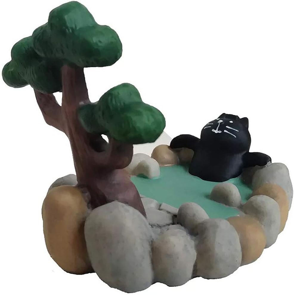 Soporte para teléfono celular de escritorio, aguas termales, con lindo gato relajado para oficina, manos libres, ornamento para el hogar