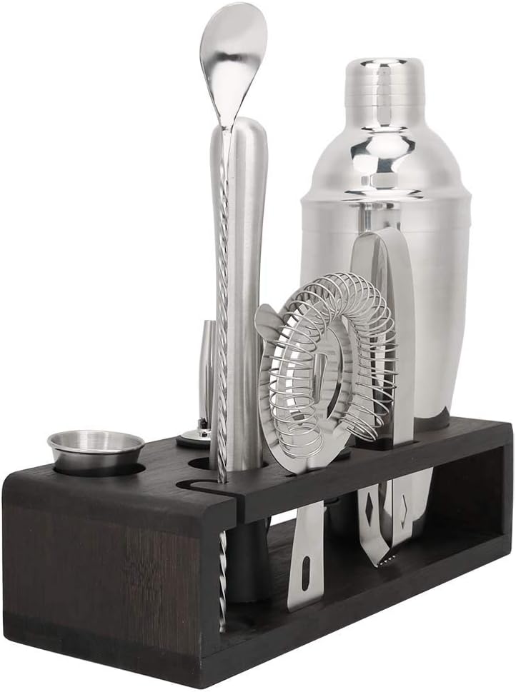 Juego de cocteleras de acero inoxidable, 10 piezas, juego de cocteleras de acero inoxidable para el hogar, kit de herramientas de bar de barman,