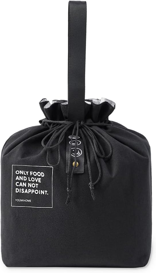 Bolsa de almuerzo reutilizable, bolsa aislada, kit de comida aislado con correas simples para adultos, mujeres y hombres, trabajo, picnic o viajes