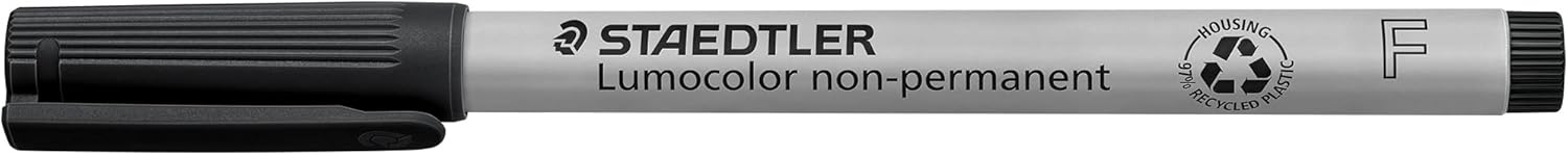 STAEDTLER 316 B10 Lumocolor – Bolígrafo no permanente, ancho de línea fina, 0.024 in, colores surtidos (paquete de 10)