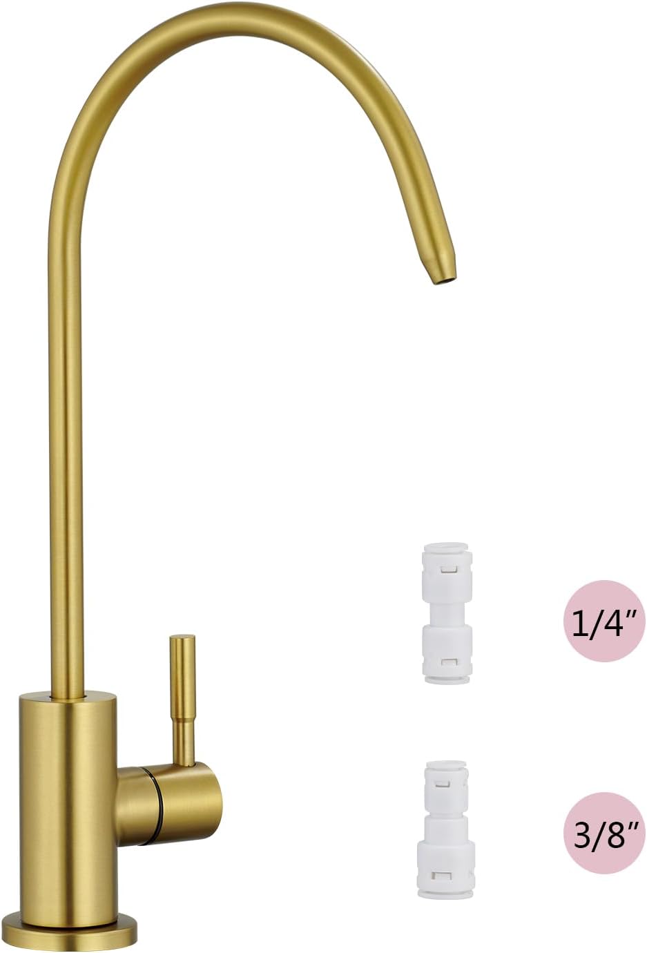 Tohlar Grifo de agua potable para fregadero de cocina, grifo de agua filtrada dorada, grifo de ósmosis inversa sin plomo, sistema de filtración de