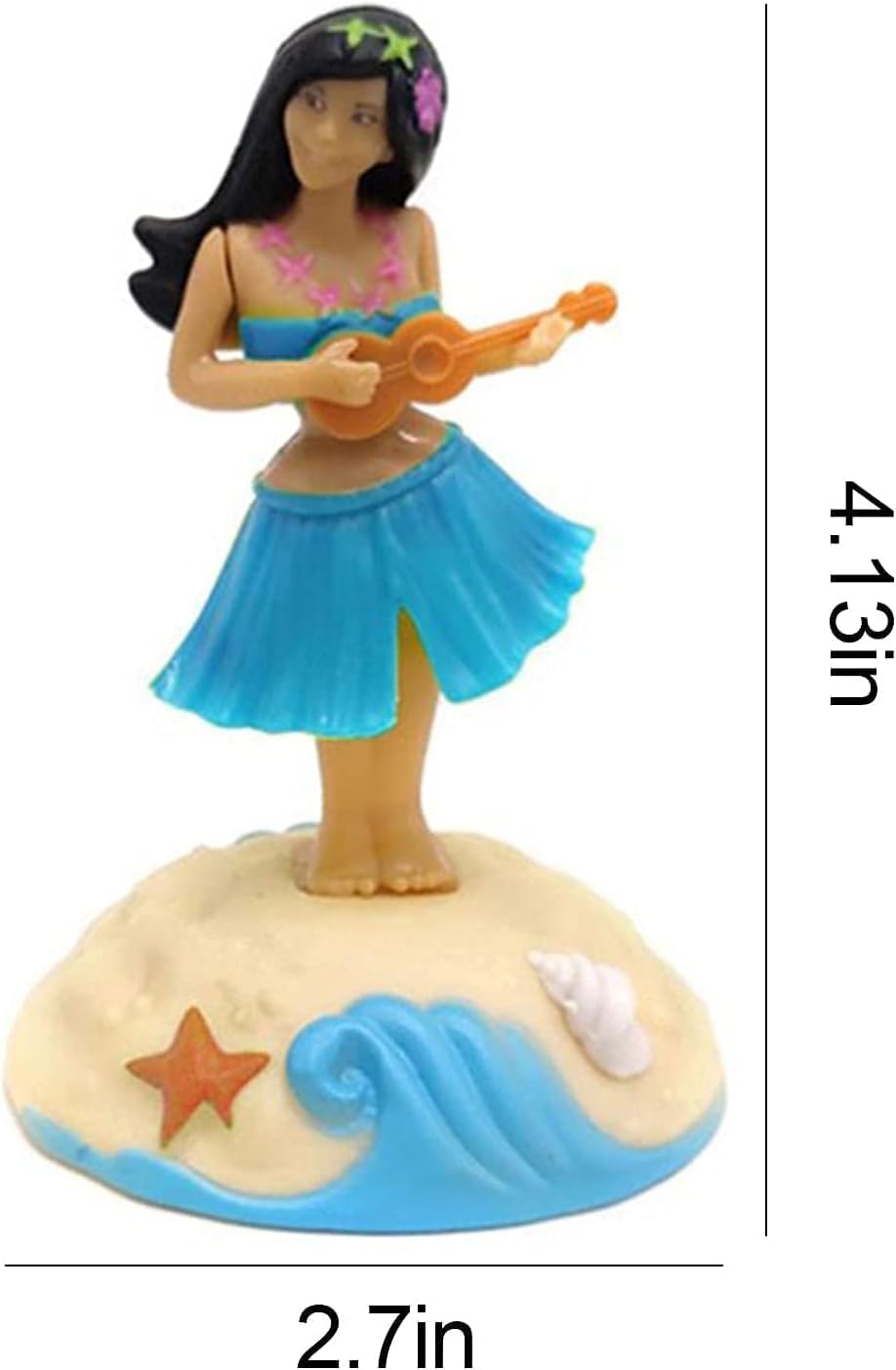 Decoración de figuras de baile con energía solar, adornos de cabeza agitada solar, Hula Girl, decoración interior del tablero de instrumentos de