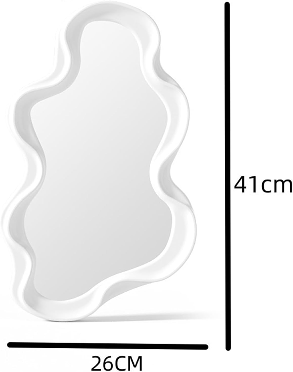 Espejo de pared irregular, con gancho y borde asimétrico, espejo de baño de 16 x 10.2 pulgadas, espejo decorativo moderno creativo para dormitorio,