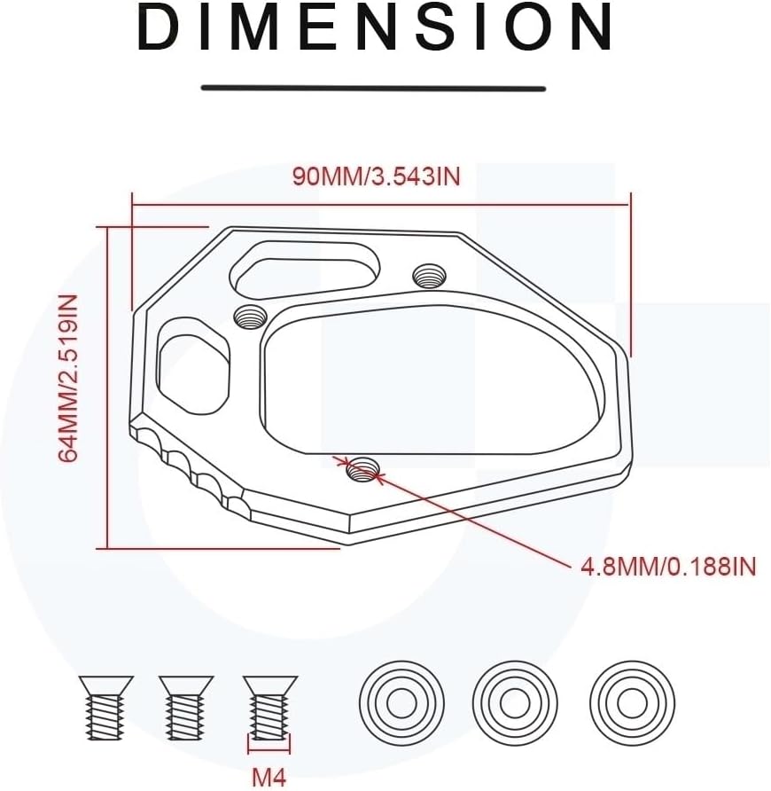 Motorcycle Side Stand pad Motorcycle Side Stand Kickstand Motorbike Sidestand Plate Enlarge Extension Pad for Y&AMAHA MT-07 MT07 MT07 2013 2014