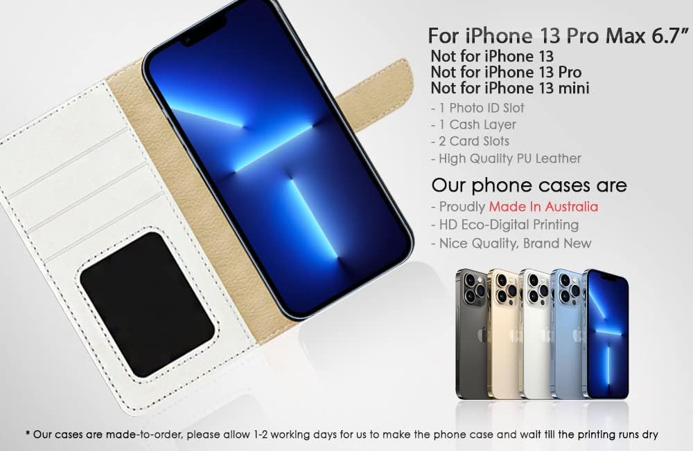 AJOURTEK Funda con tapa para iPhone 13 Pro Max, diseño artístico, estilo cartera, protección de cuerpo completo con flor de fantasía AD003 (#24880