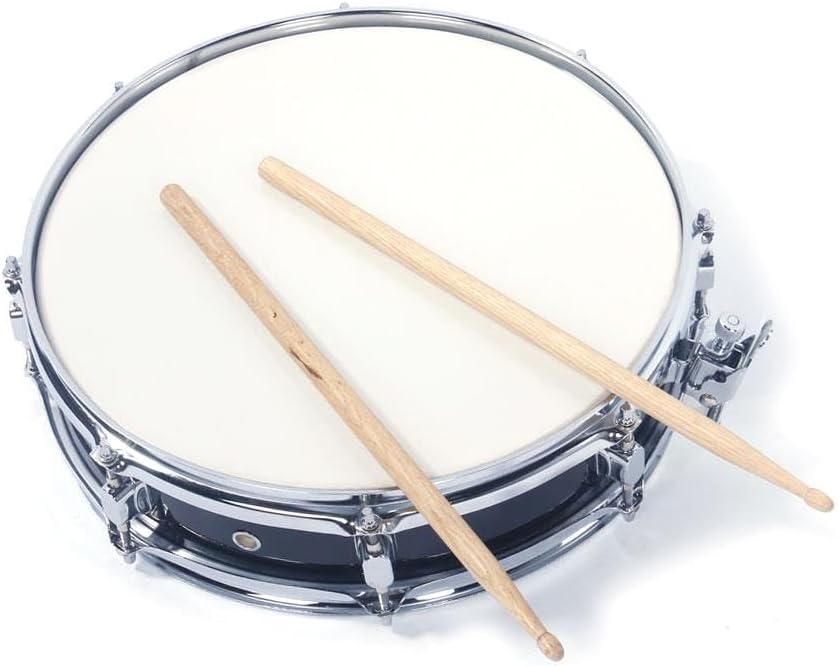 Expert Snare Drum Set Tambor de caja profesional con baquetas juego de correa para llaves – Elegante instrumento de percusión negro