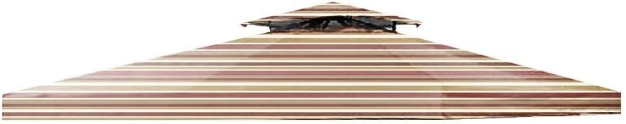 Garden Winds Signature Series – Cubierta superior de repuesto de dos niveles para cenador de 10 x 10 pulgadas, Stripe Canyon