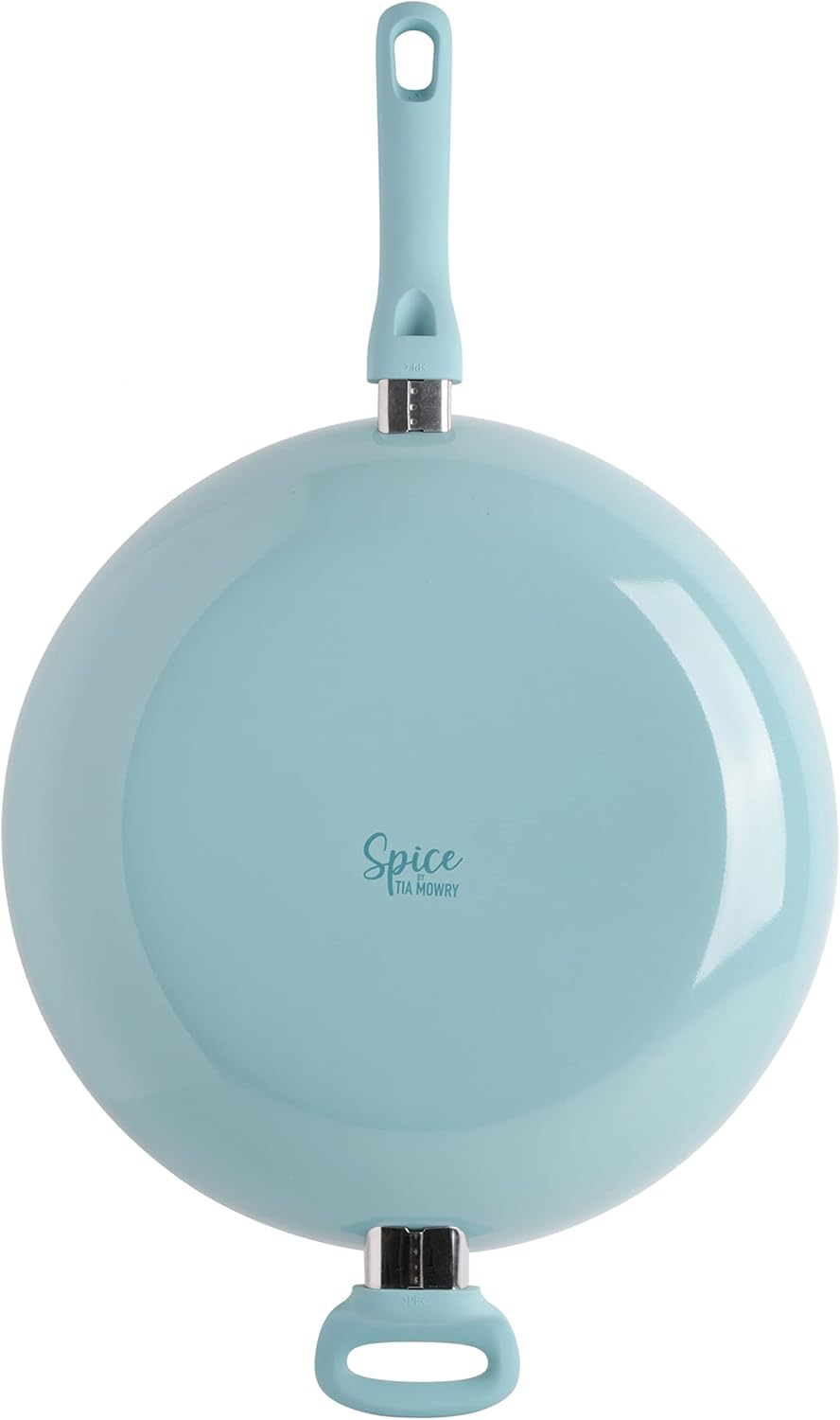 Spice by Tia Mowry Sartén de aluminio grande interior antiadherente antiadherente de 14 pulgadas – azul aguamarina (106925.01R)