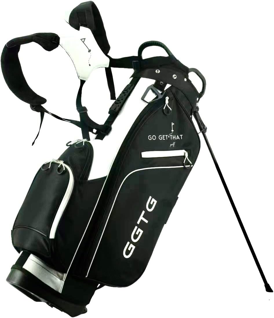 GGTG – Bolsa de golf ligera, 5 libras, color blanco y negro