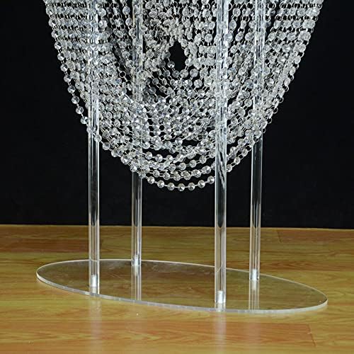 Simprefine Centro de mesa de boda de 24 pulgadas de alto, decoración de mesa de acrílico transparente, soporte de flores, estante de exhibición para