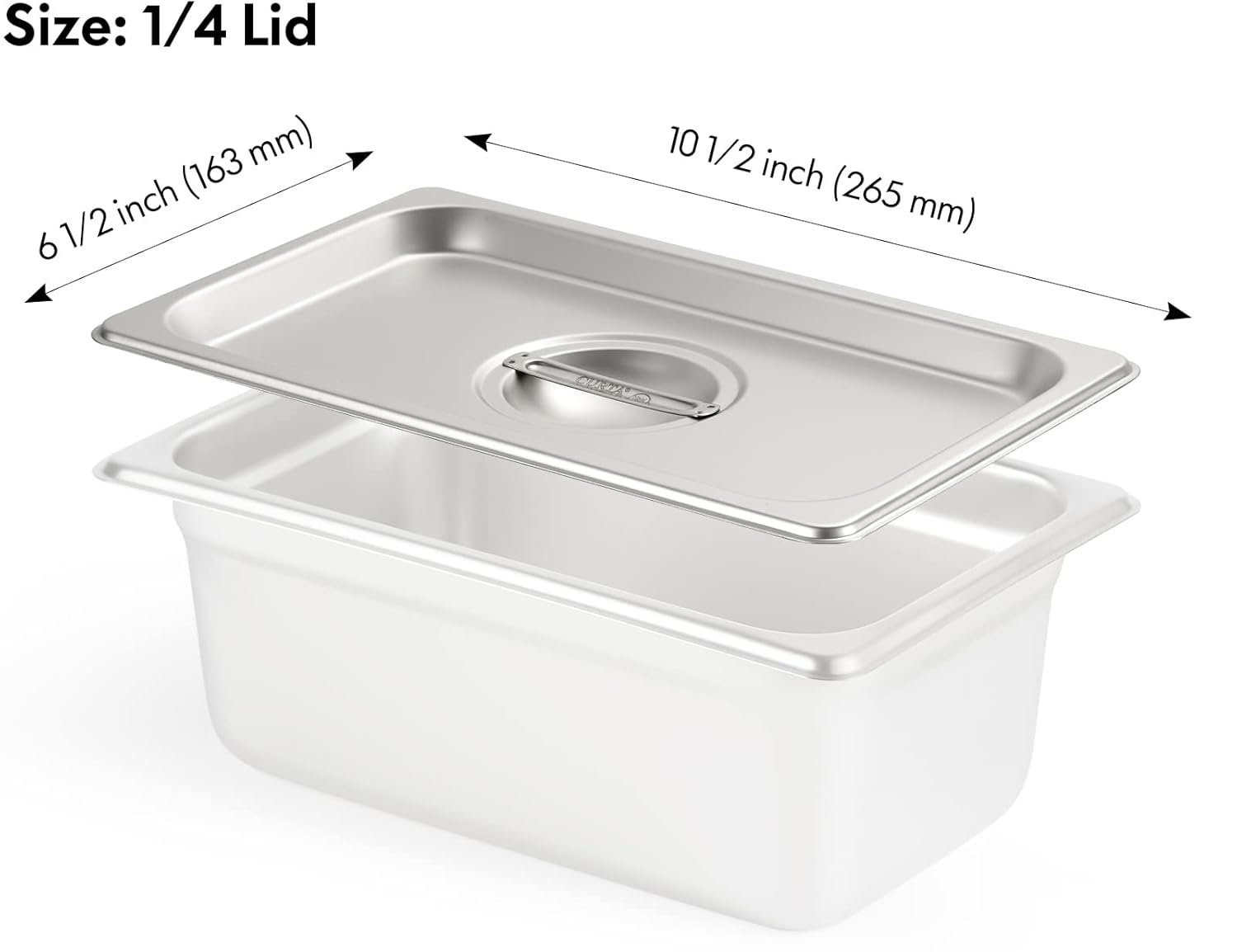 CURTA Paquete de 6 cubiertas de bandeja de mesa de vapor de tamaño 14, tapa con asa, NSF, cubierta de sartén de hotel, cubierta de bandeja de comida