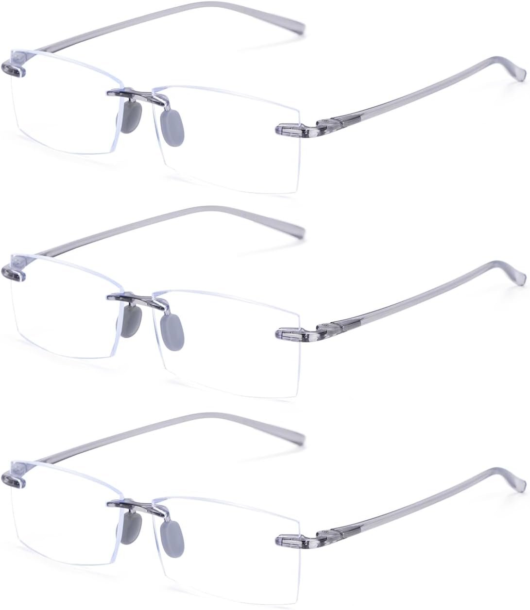 TERAISE Anteojos de lectura sin montura cómodos, ligeros, sin marco, para hombres y mujeres, con bloqueo de luz azul, lentes de computadora