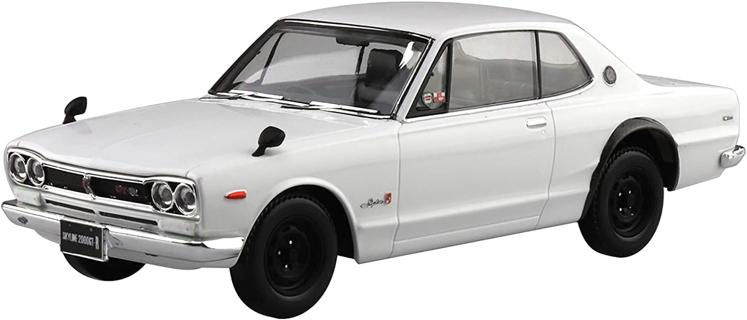 Aoshima Bunka Kyozai 09-B The Snap Kit Series Skyline 2000GT-R Modelo de plástico codificado por color blanco