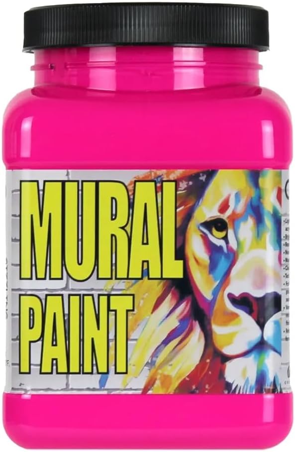 Chroma Pintura mural acrílica para murales de interiores y exteriores, pigmento vibrante resistente a la luz, mezclable, resistente, 16 oz rosa