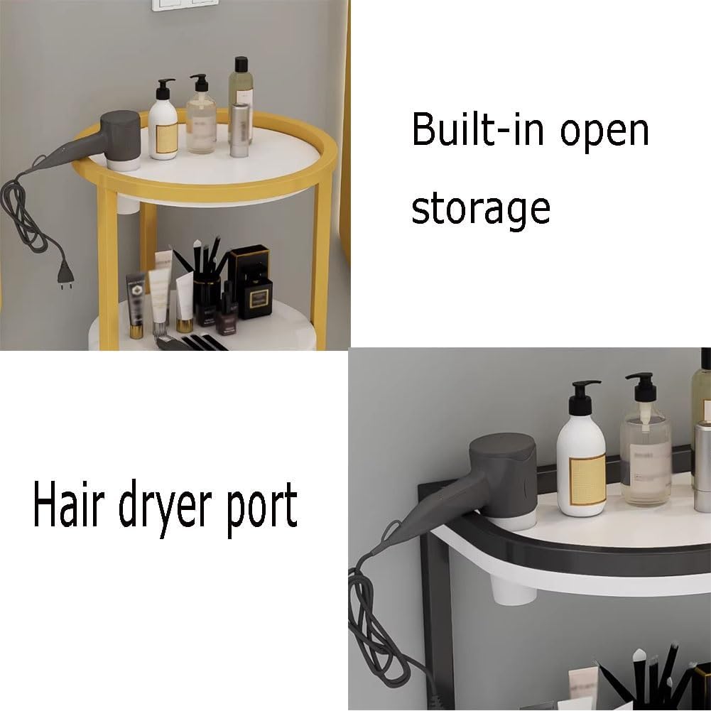 GRRICEPL Estación de estilo de montaje en pared, con cajones de estilo, equipo de salón de belleza para salón de belleza o spa, peluquería, baño en