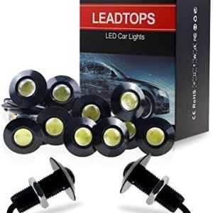 LEADTOPS Luces LED Eagle Eye, paquete de 10 luces LED de 12 V, ultrafinas de 0.906 in, luz antiniebla, DRL, luces de circulación diurna, kit blanco LEADTOPS Luces LED Eagle Eye, paquete de 10 luces LED de 12 V, ultrafinas de 0.906 in, luz antiniebla, DRL, luces de circulación diurna, kit blanco