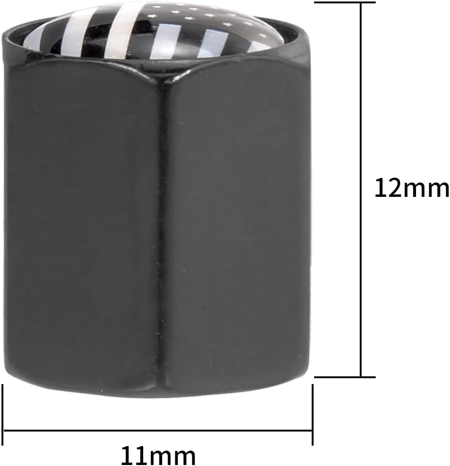 Mini antena de radio de coche de 4 pulgadas de repuesto de antena corta con tapas de vástago de válvula para Chevrolet Dodge Car Pickup Truck (negro)