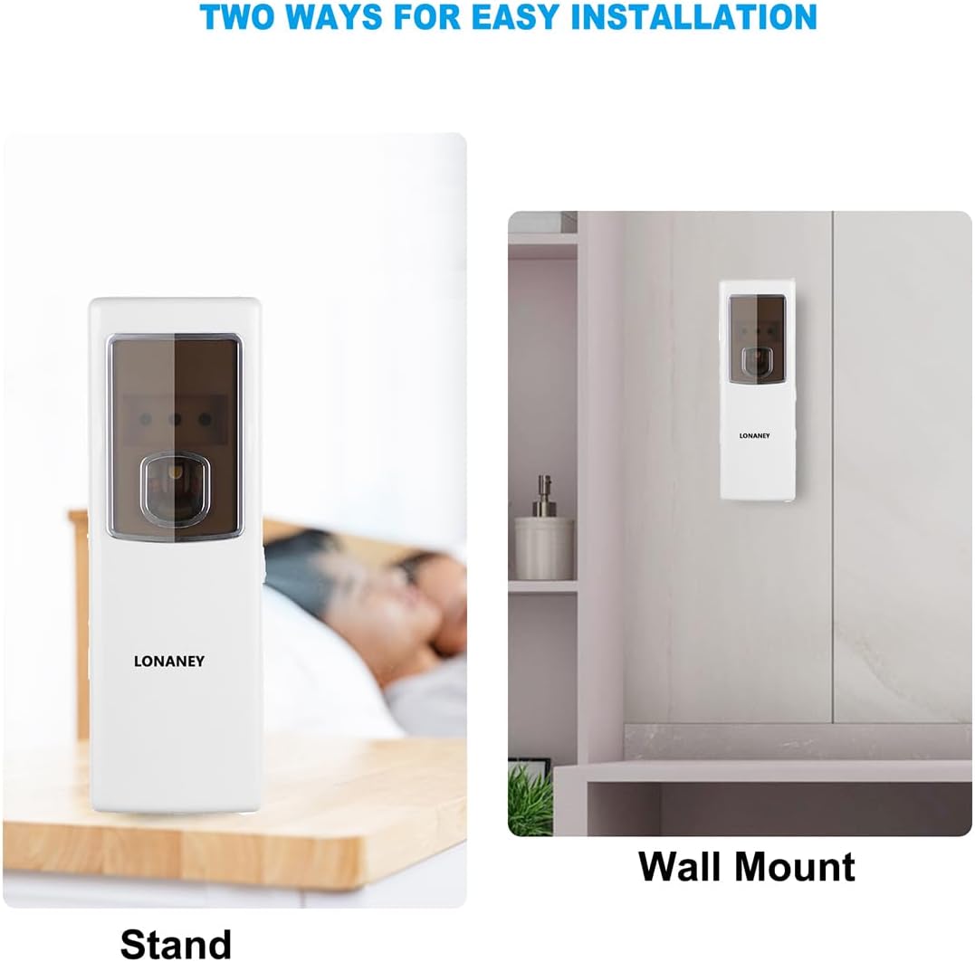 LONANEY – Dispensador automático de fragancias  Dispensador de ambientador automático ABS comercial para montaje en pared, dispensador de perfume en