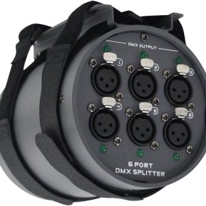 V-Show – Divisor DMX aislado de 6 vías – Distribuidor amplificador divisor universal de 6 ramas, salidas de 3 pines para señales DMX. V-Show – Divisor DMX aislado de 6 vías – Distribuidor amplificador divisor universal de 6 ramas, salidas de 3 pines para señales DMX.