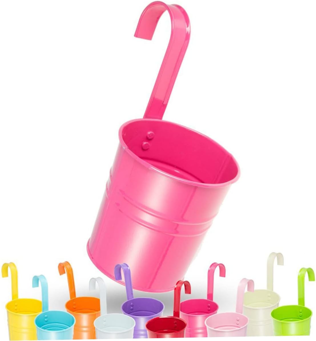 Yardwe 6 piezas de suculentas galvanizadas decoración interior plantas colgantes para plantas al aire libre colgar en la pared macetas colgantes de