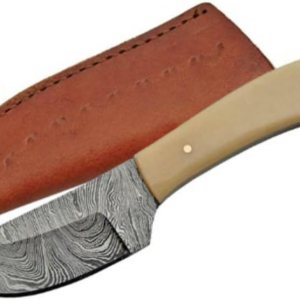 Szco Supplies DM-1080BO Cuchillo de desollar con mango de hueso de Damasco Szco Supplies DM-1080BO Cuchillo de desollar con mango de hueso de Damasco