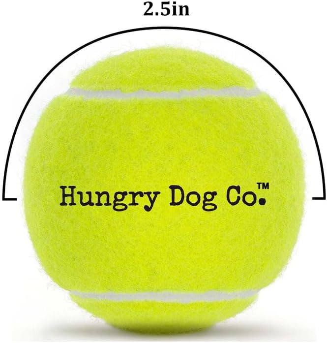 Hungry Dog Co. – Paquete de 12 pelotas de tenis para perros de alta calidad de 2.5 pulgadas – Juguetes seguros para perros para ejercicio y