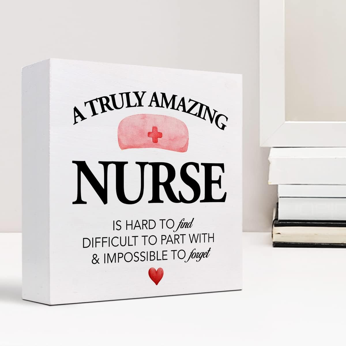 A Truly Amazing Nurse is Hard to Find – Letrero de madera para decoración de escritorio, regalo de agradecimiento para enfermera, caja de madera,